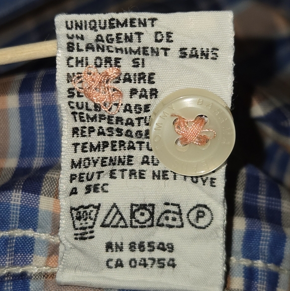 Tommy Bahama Jeans Orange & Blue Tartan Plaid Long Sleeve Button Up Shirt Sz XL - Picture 10 of 10